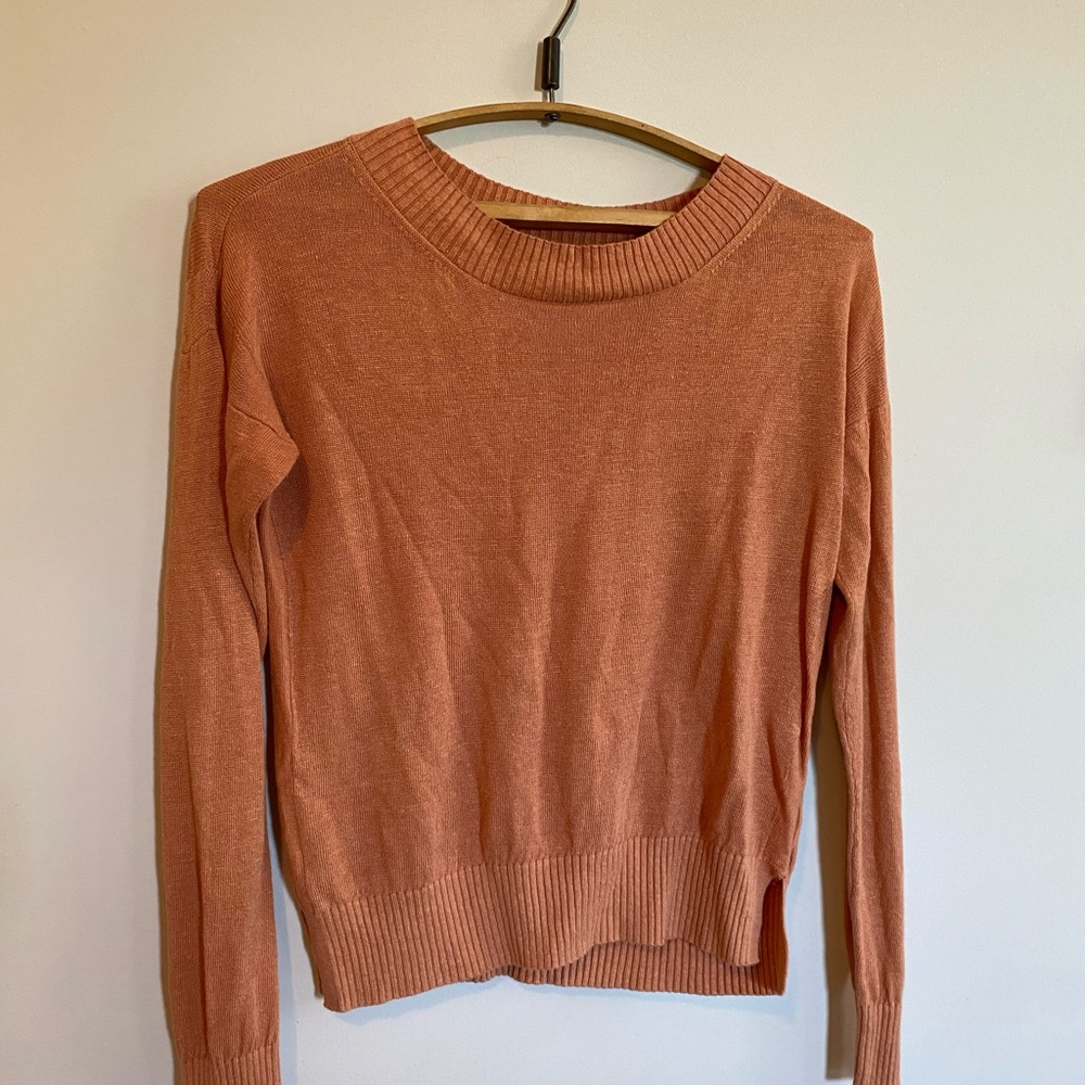 Club Monaco linen cotton coral lightweight sweater